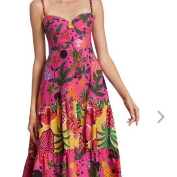 Farm Rio Pop Leopards Printed Midi-Dress - New with tags! - Picture 1 of 3